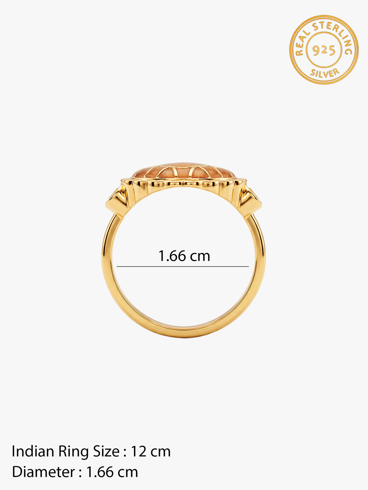 Golden Gujiya Ring (Size 12)
