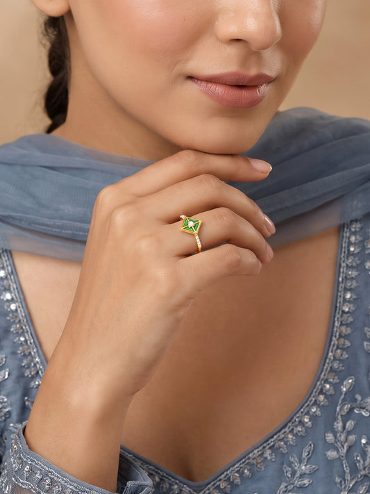 Golden Patang Pataka Ring (Size 12)