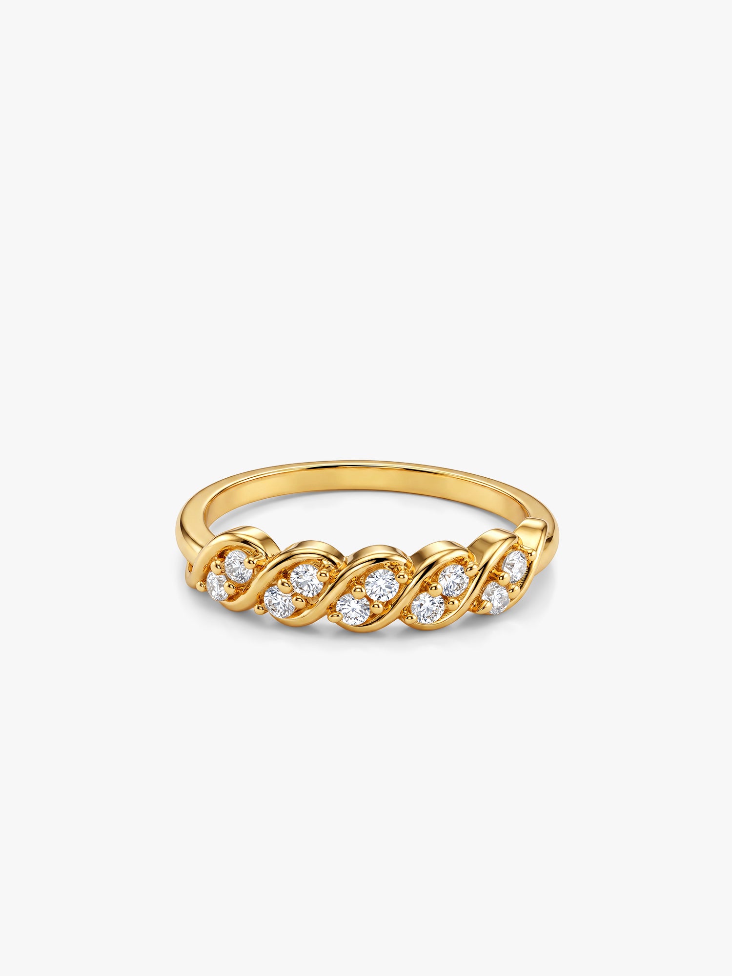 Golden Evelise Twist Ring (Size 12)