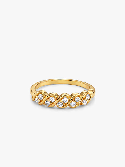 Golden Evelise Twist Ring (Size 12)