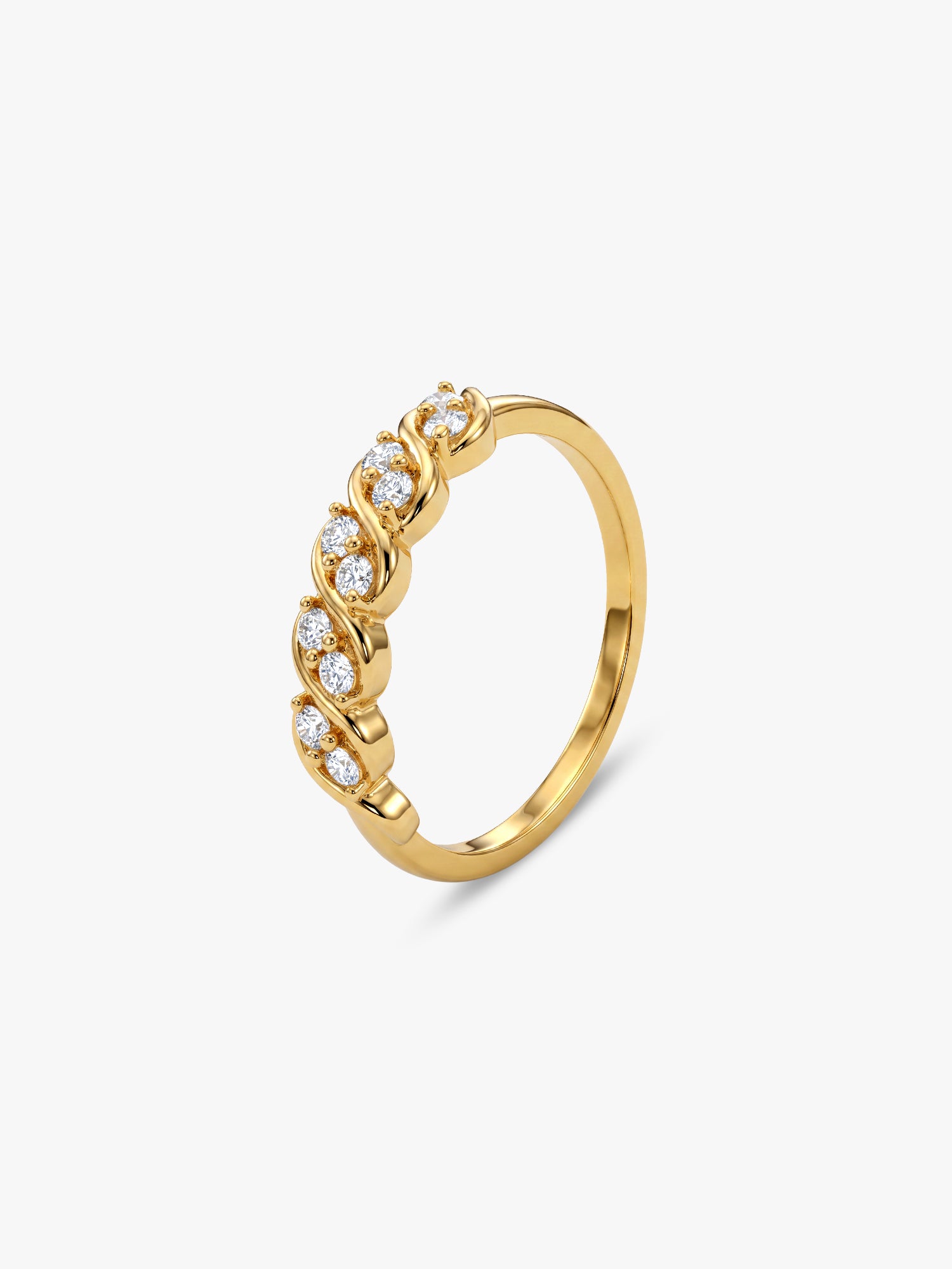 Golden Evelise Twist Ring (Size 12)