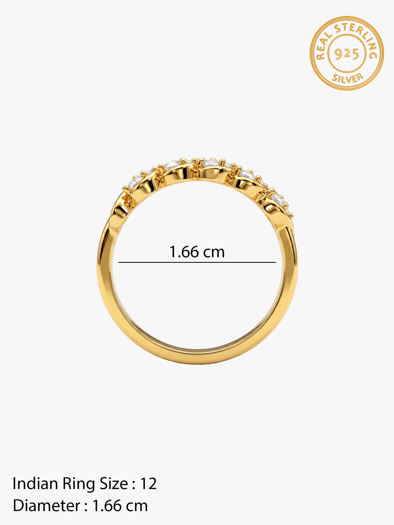 Golden Evelise Twist Ring (Size 12)