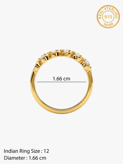 Golden Evelise Twist Ring (Size 12)