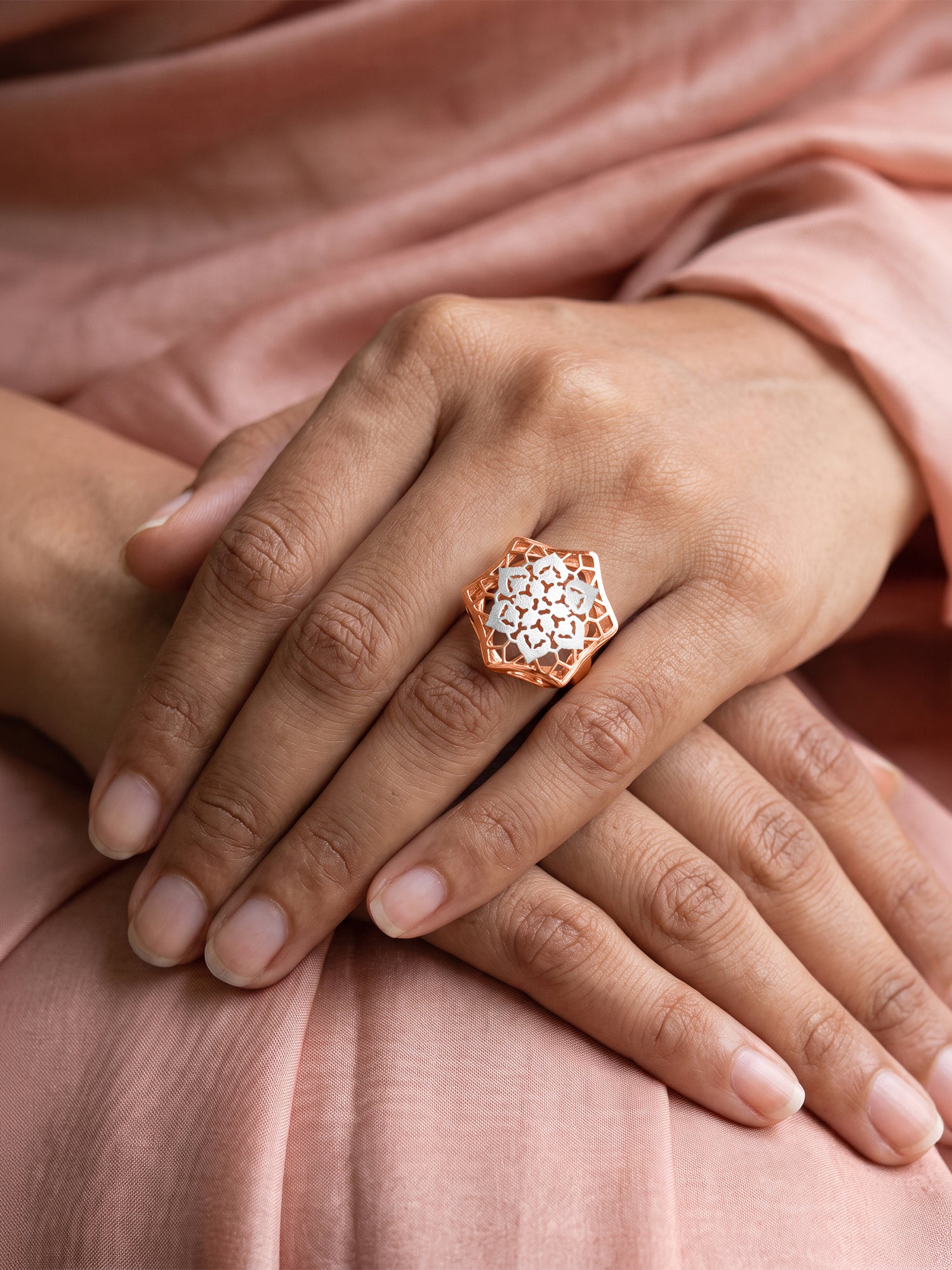 Dual Tone Twin Tone Silver Ring (Size 12)