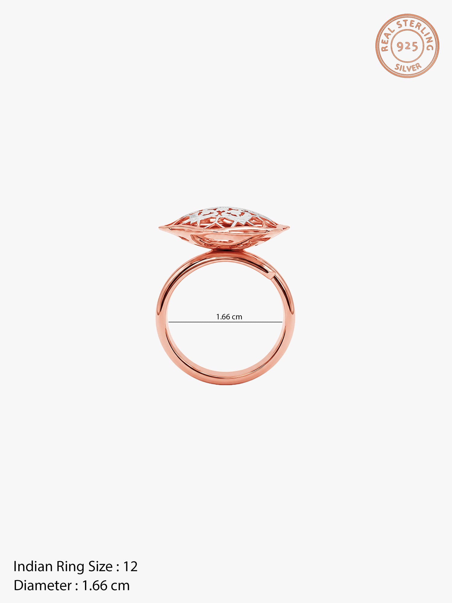 Dual Tone Twin Tone Silver Ring (Size 12)