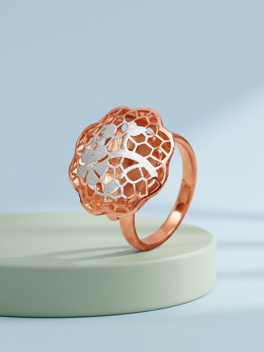 Dual Tone Woven Grace Silver Ring (Size 12)