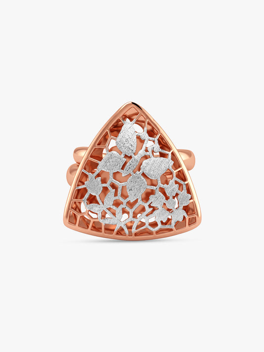 Dual Tone Three Point Silver Ring (Size 12)