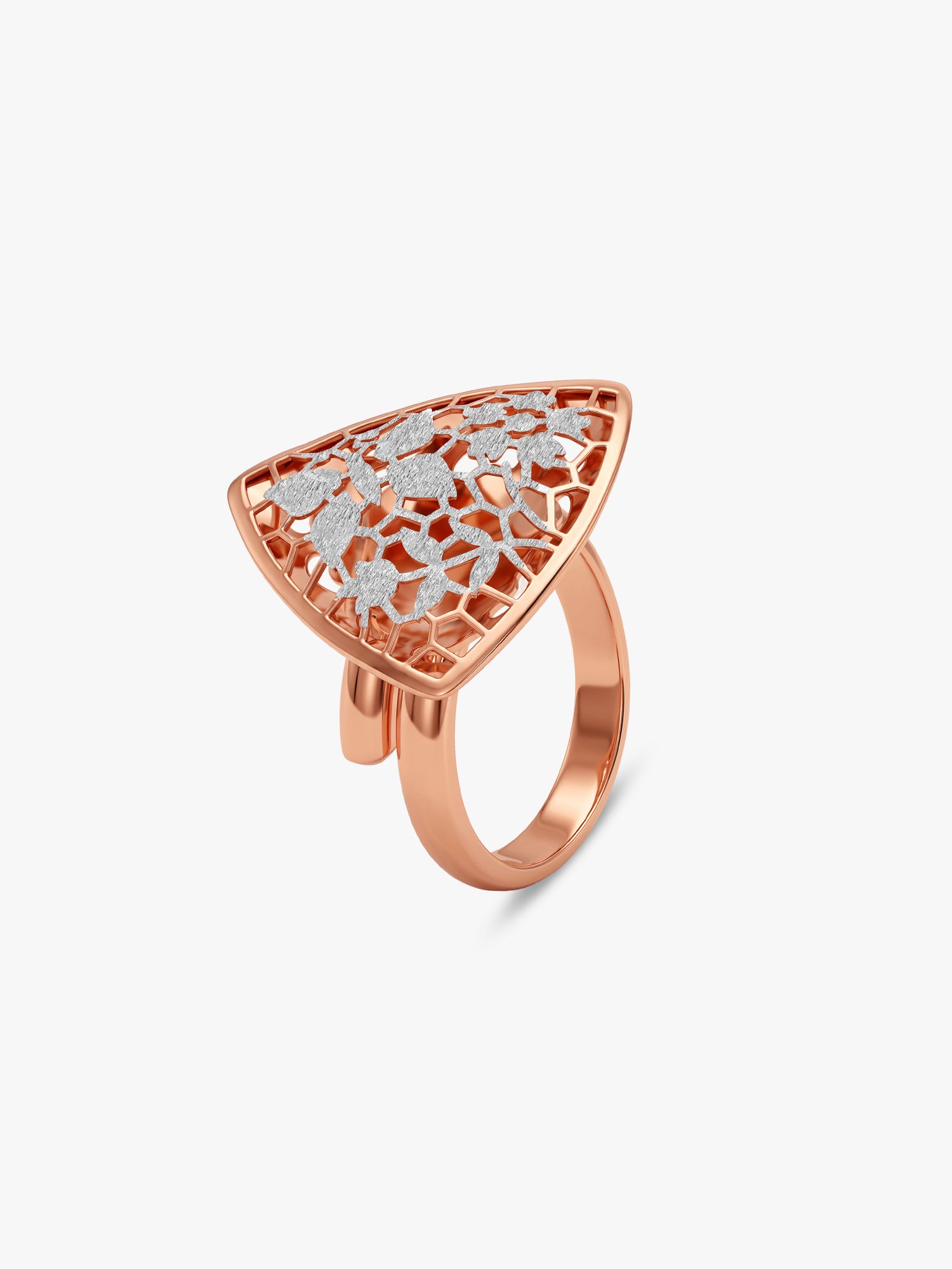 Dual Tone Three Point Silver Ring (Size 12)