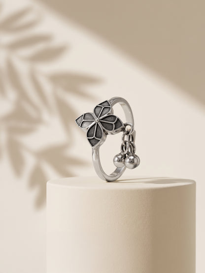 Oxidised Silver Floriana Ring (Size 12)