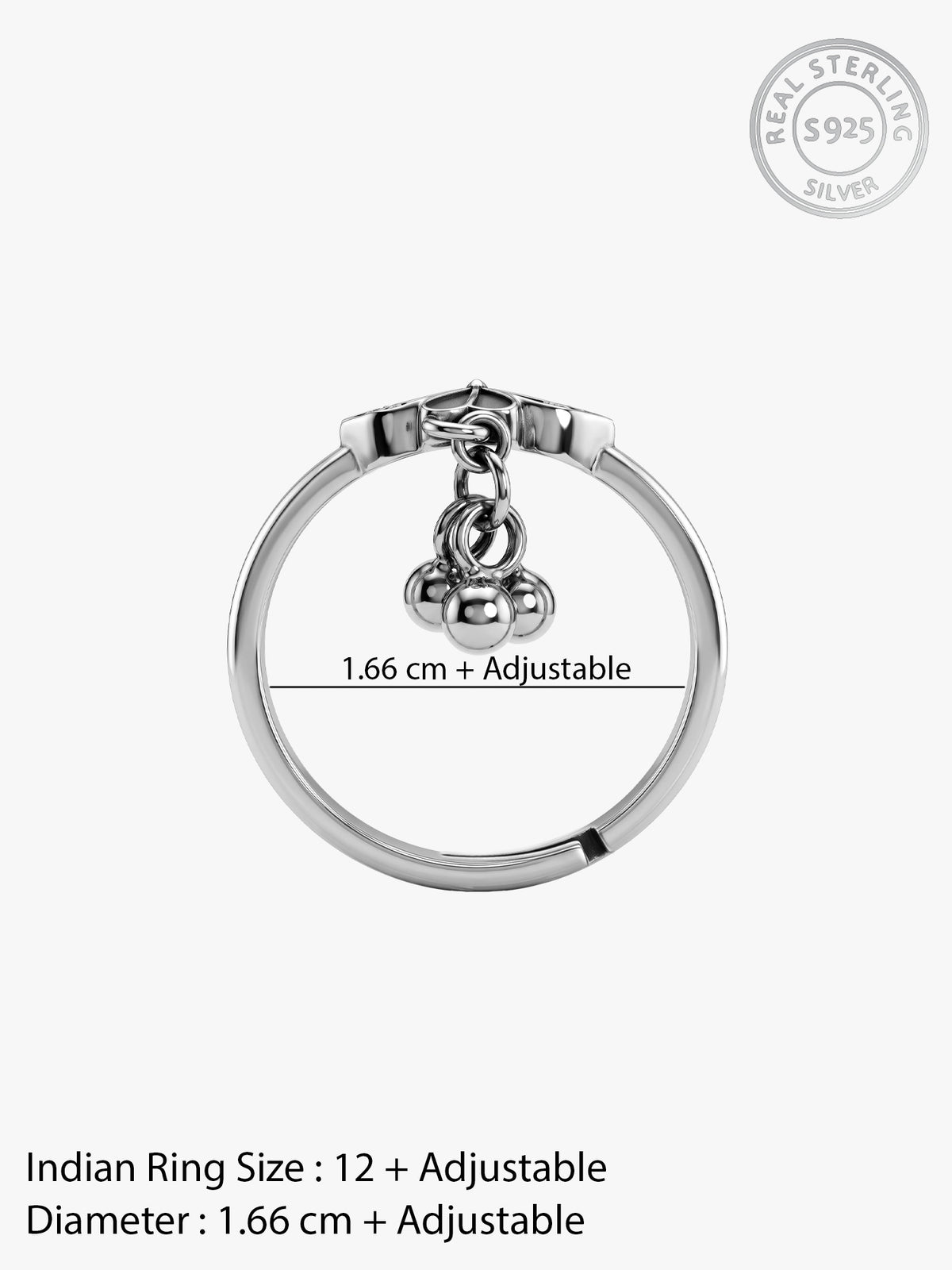 Oxidised Silver Floriana Ring (Size 12)