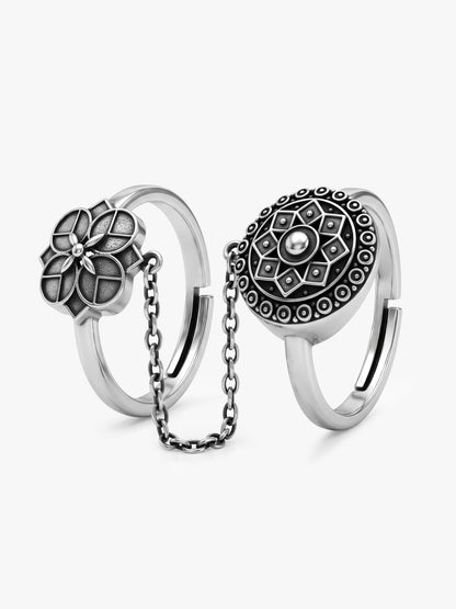 Oxidsed Silver Kashvi Rings (Size 12)