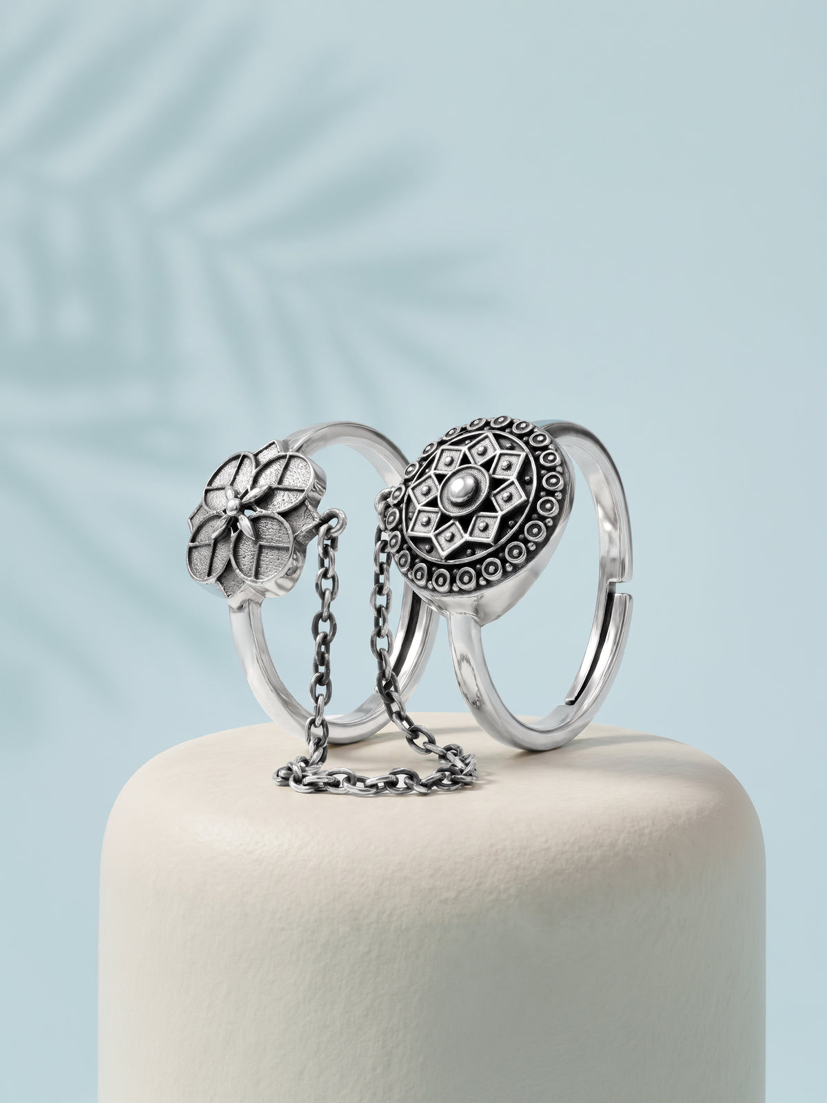 Oxidsed Silver Kashvi Rings (Size 12)