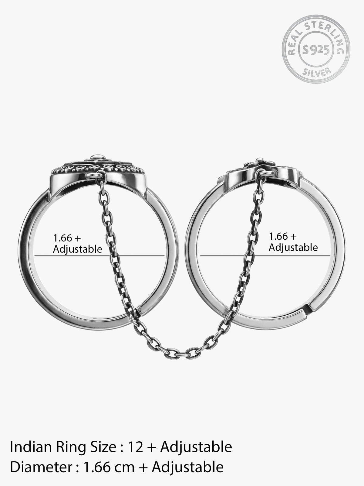 Oxidsed Silver Kashvi Rings (Size 12)
