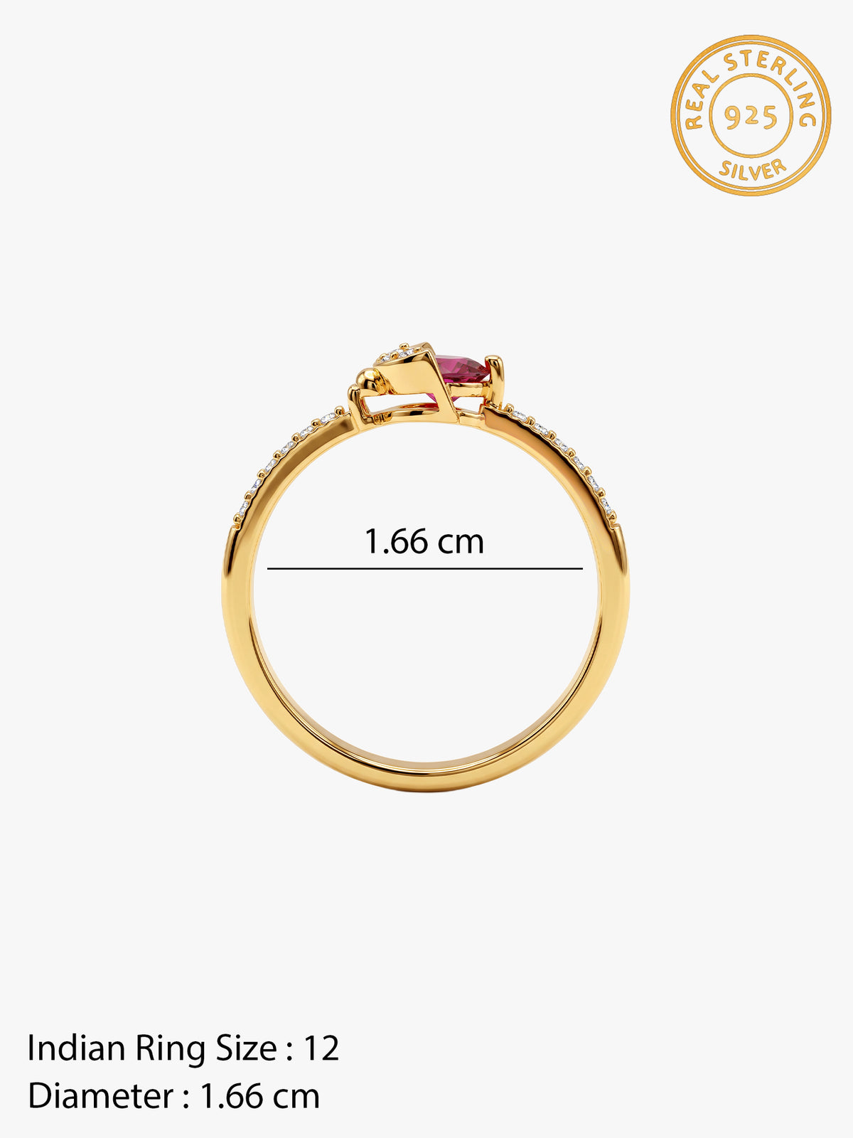Golden Empress Pave Ring (Size 12)