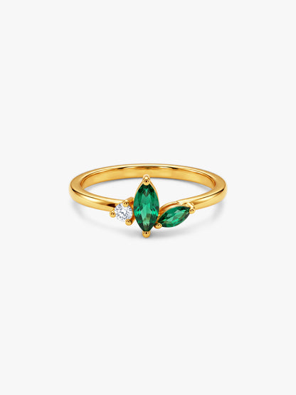 Golden Emerald Vine Ring (Size 12)