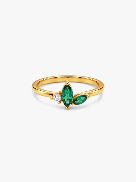 Golden Emerald Vine Ring (Size 12)