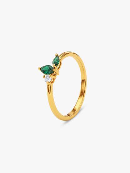 Golden Emerald Vine Ring (Size 12)