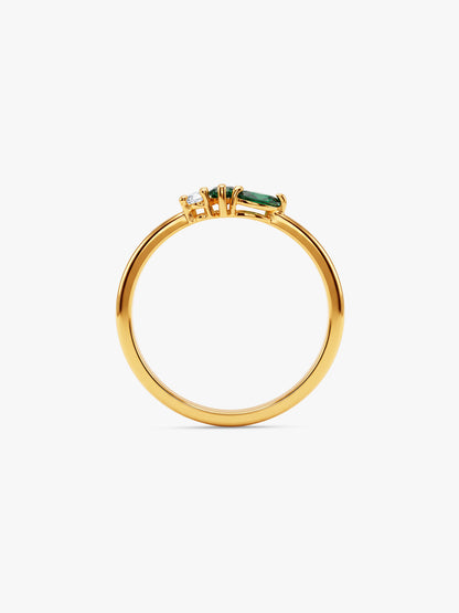 Golden Emerald Vine Ring (Size 12)