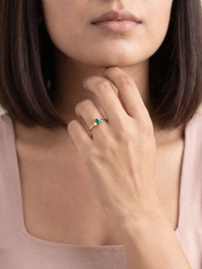 Golden Emerald Vine Ring (Size 12)