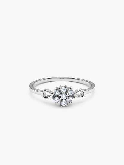 Silver Infinity Blossom Ring (Size 11)
