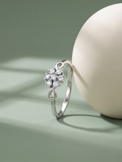 Silver Infinity Blossom Ring (Size 11)