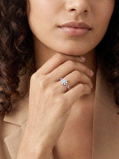 Silver Infinity Blossom Ring (Size 11)