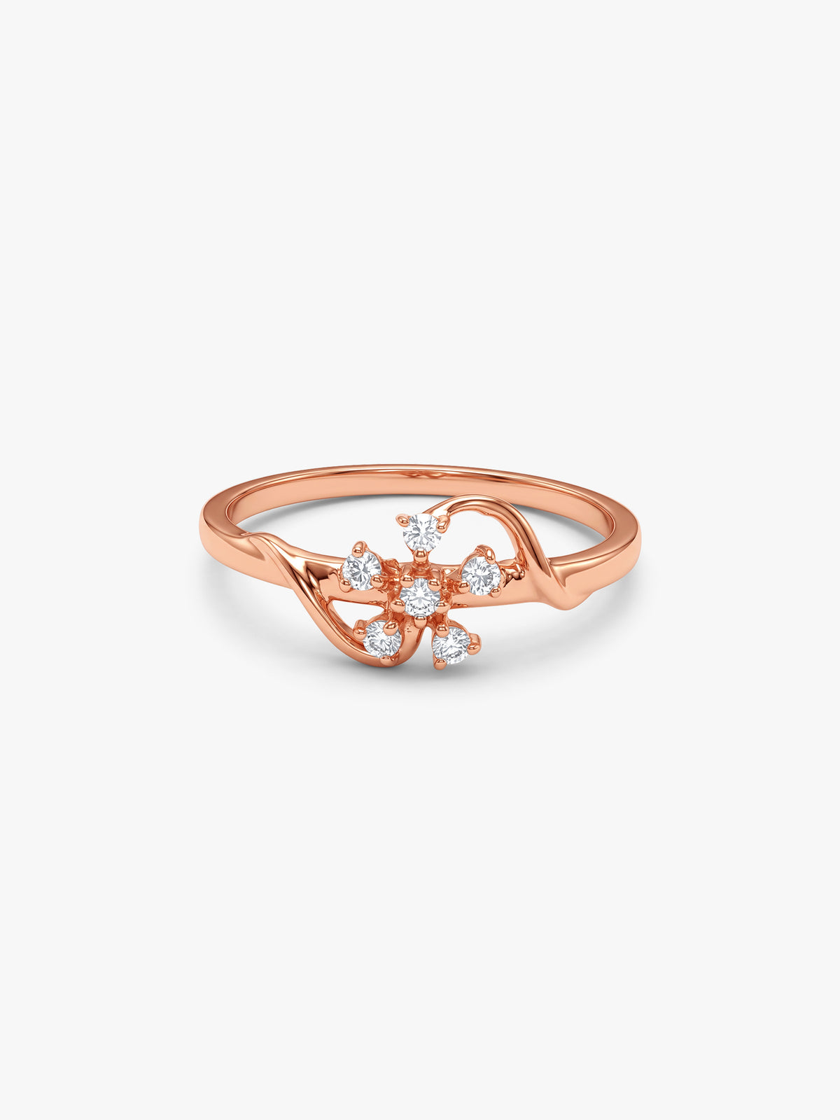 Rose Gold Melting Floral Ring (Size 12)