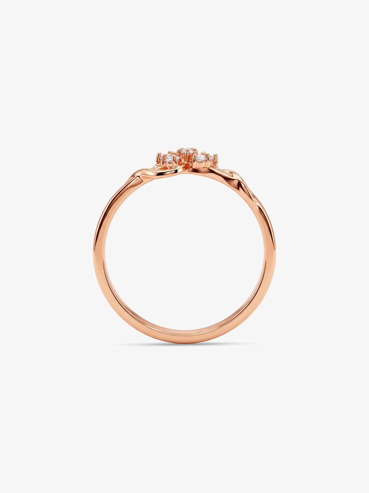Rose Gold Melting Floral Ring (Size 12)