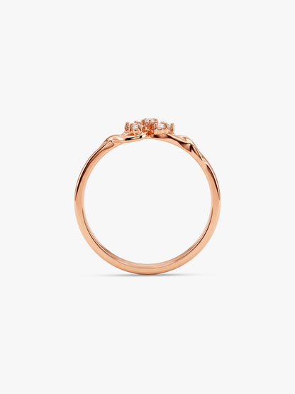 Rose Gold Melting Floral Ring (Size 12)