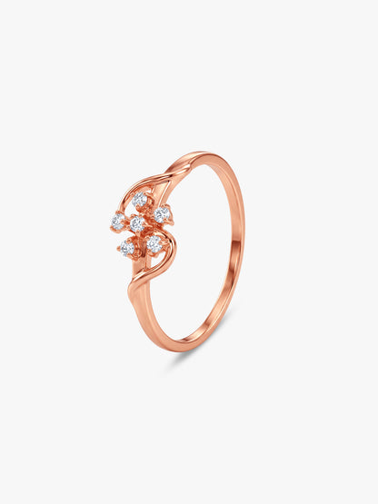Rose Gold Melting Floral Ring (Size 12)
