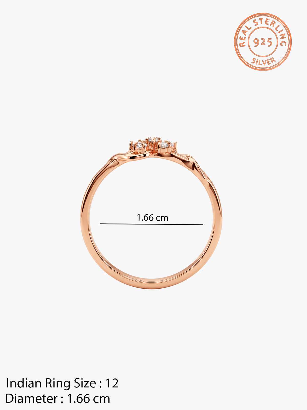 Rose Gold Melting Floral Ring (Size 12)