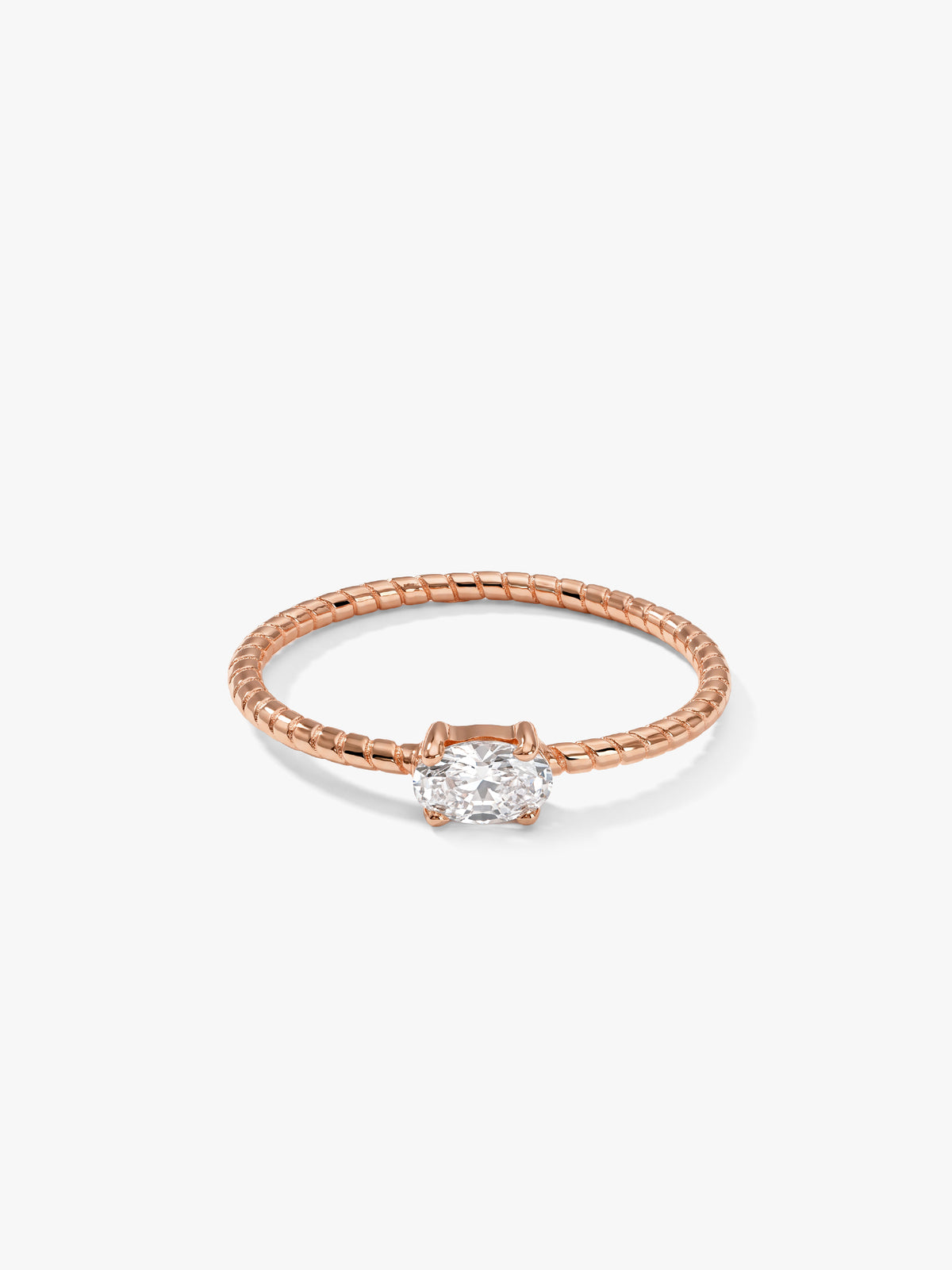 Rose Gold Princess Twist Ring (Size 12)