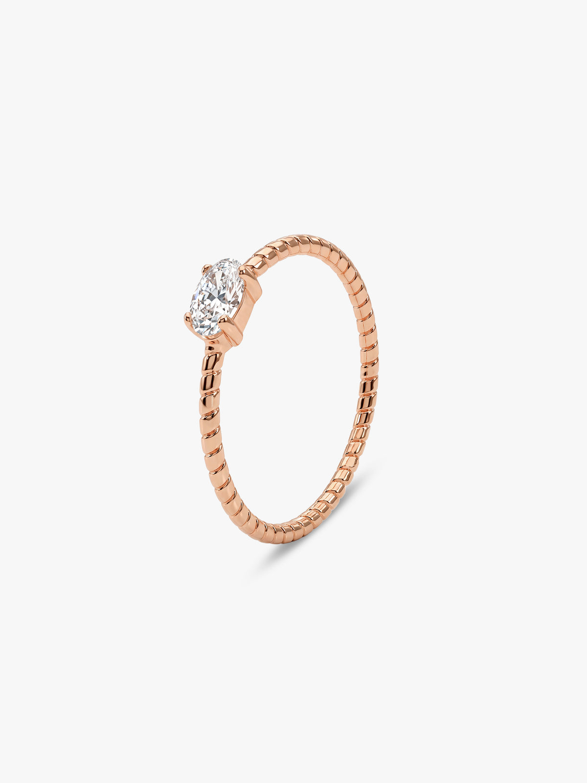 Rose Gold Princess Twist Ring (Size 12)