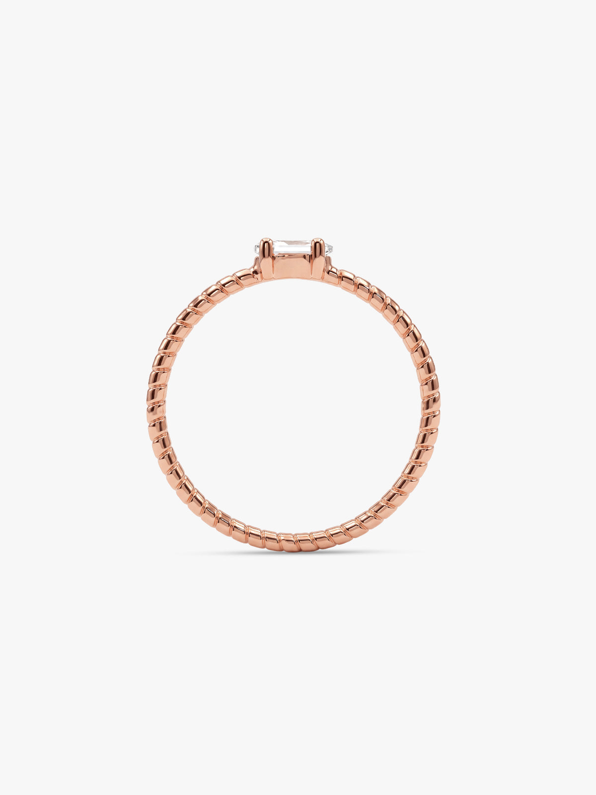 Rose Gold Princess Twist Ring (Size 12)