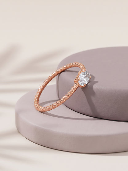 Rose Gold Princess Twist Ring (Size 12)