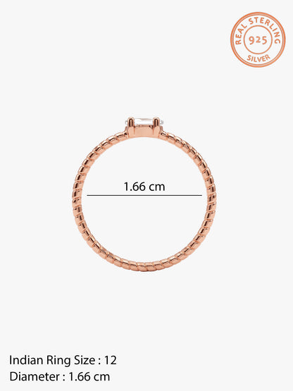 Rose Gold Princess Twist Ring (Size 12)