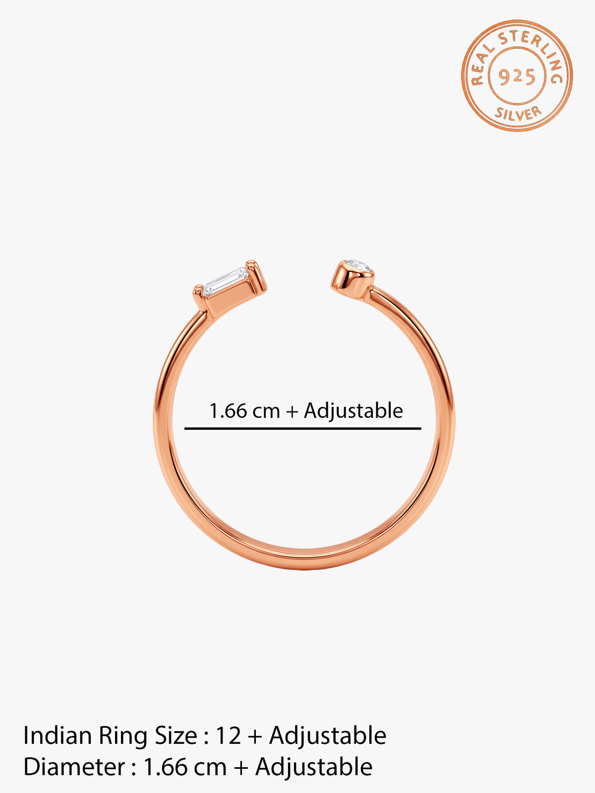 Rose Gold Evelora Ring (Size 12)