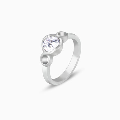 Silver Solitaire Loop Ring