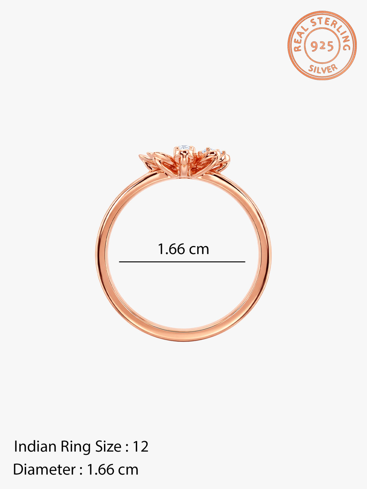 Rose Gold Fleurelle Ring (Size 12)