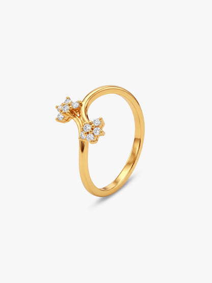 Golden Floral Energy Ring (Size 12)