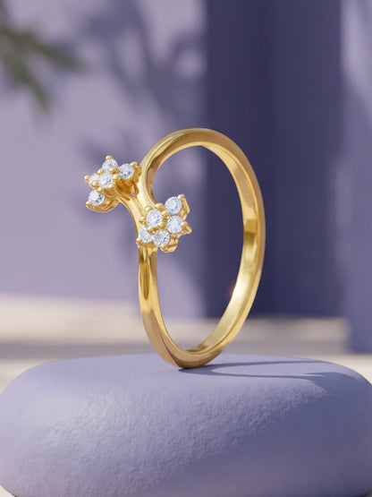Golden Floral Energy Ring (Size 12)