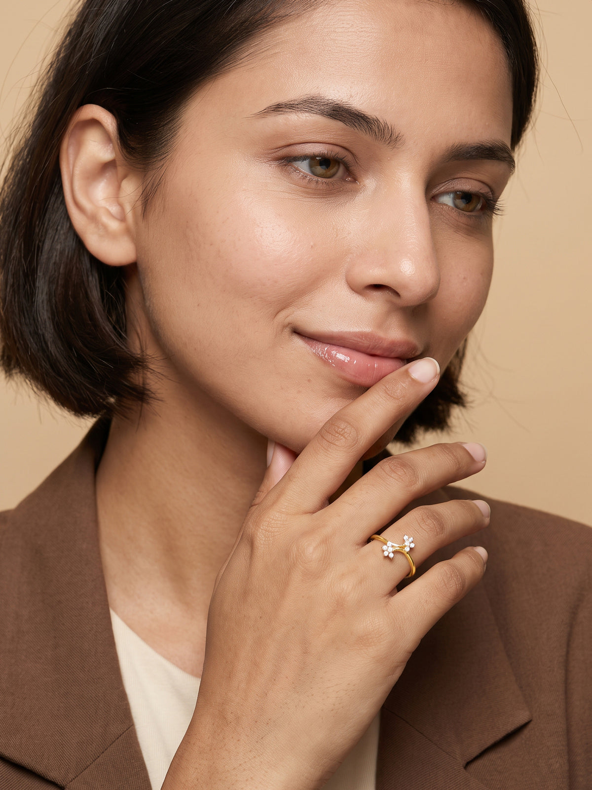 Golden Floral Energy Ring (Size 12)