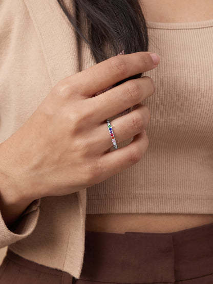 Silver Prism Spectra Ring (Size 12)
