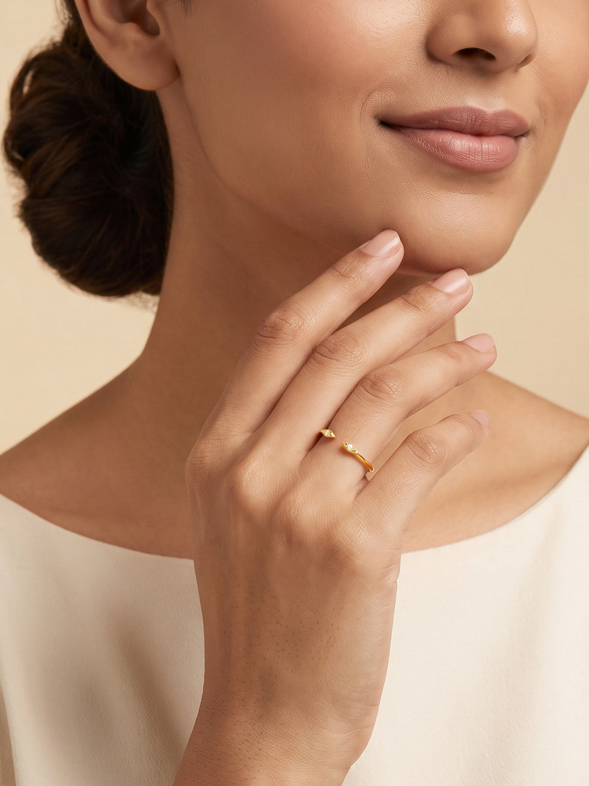 Golden Diamante Ring (Size 16)