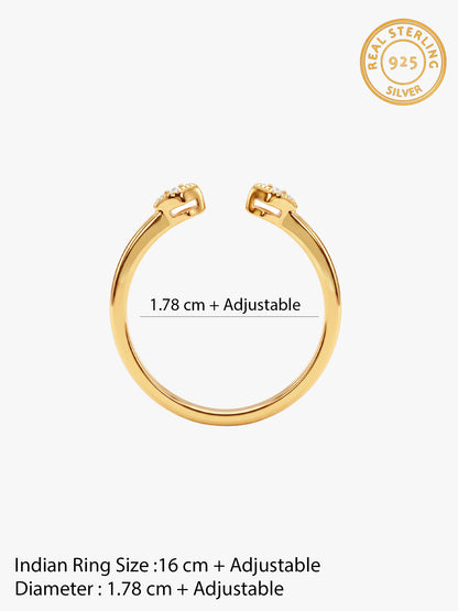 Golden Diamante Ring (Size 16)