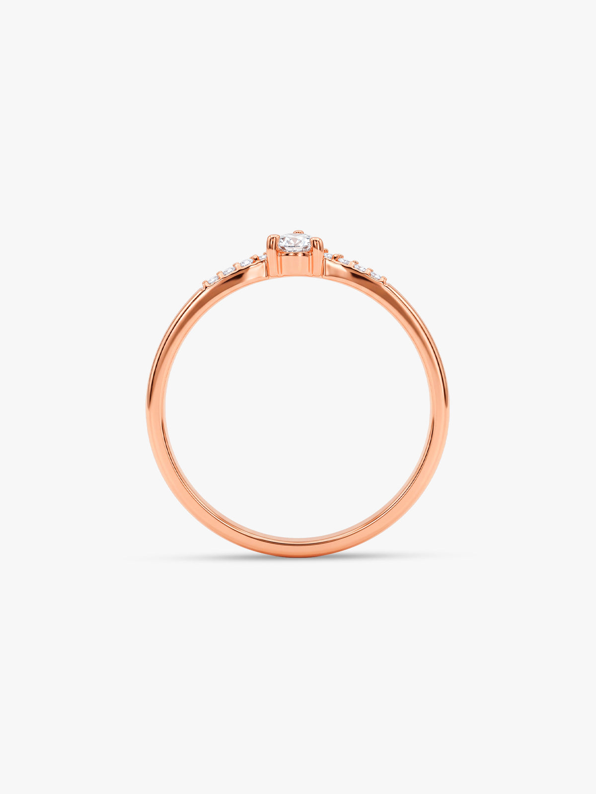Rose Gold Vesper Teardrop Ring (Size 12)