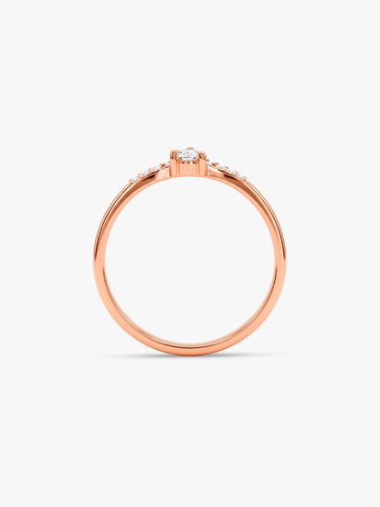 Rose Gold Vesper Teardrop Ring (Size 12)