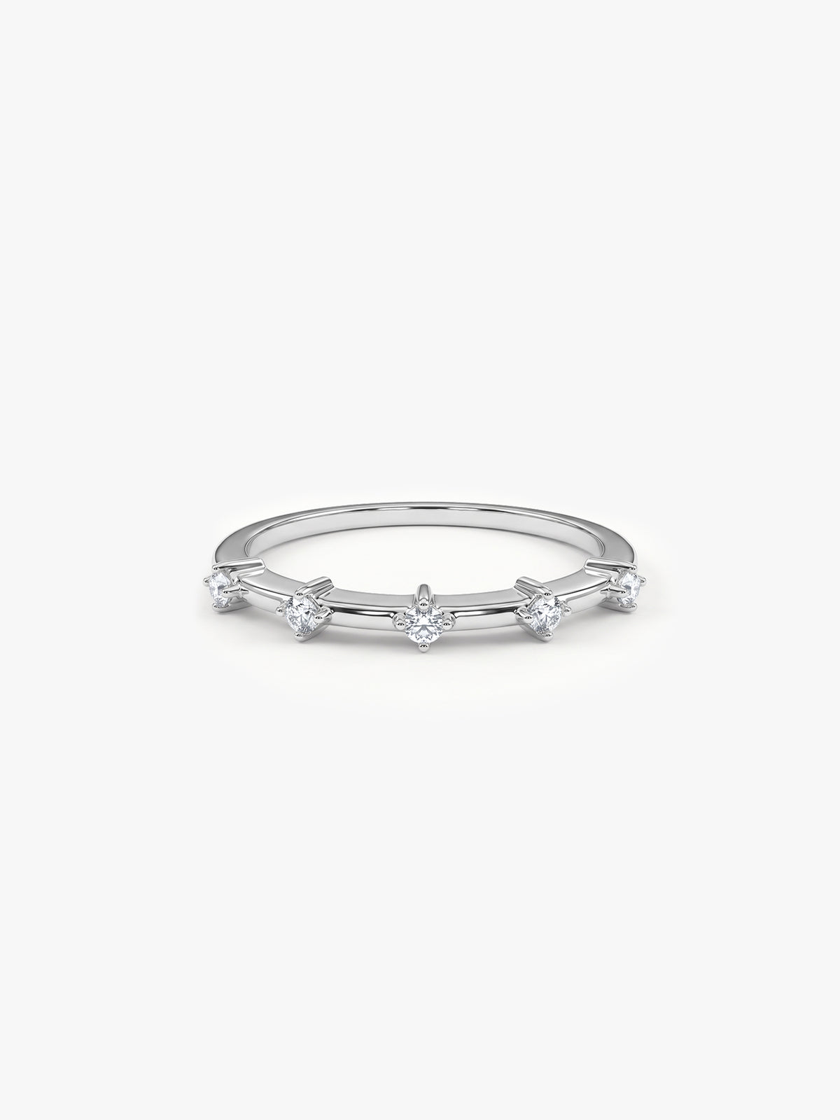 Silver Pentad Aurora Ring (Size 12)