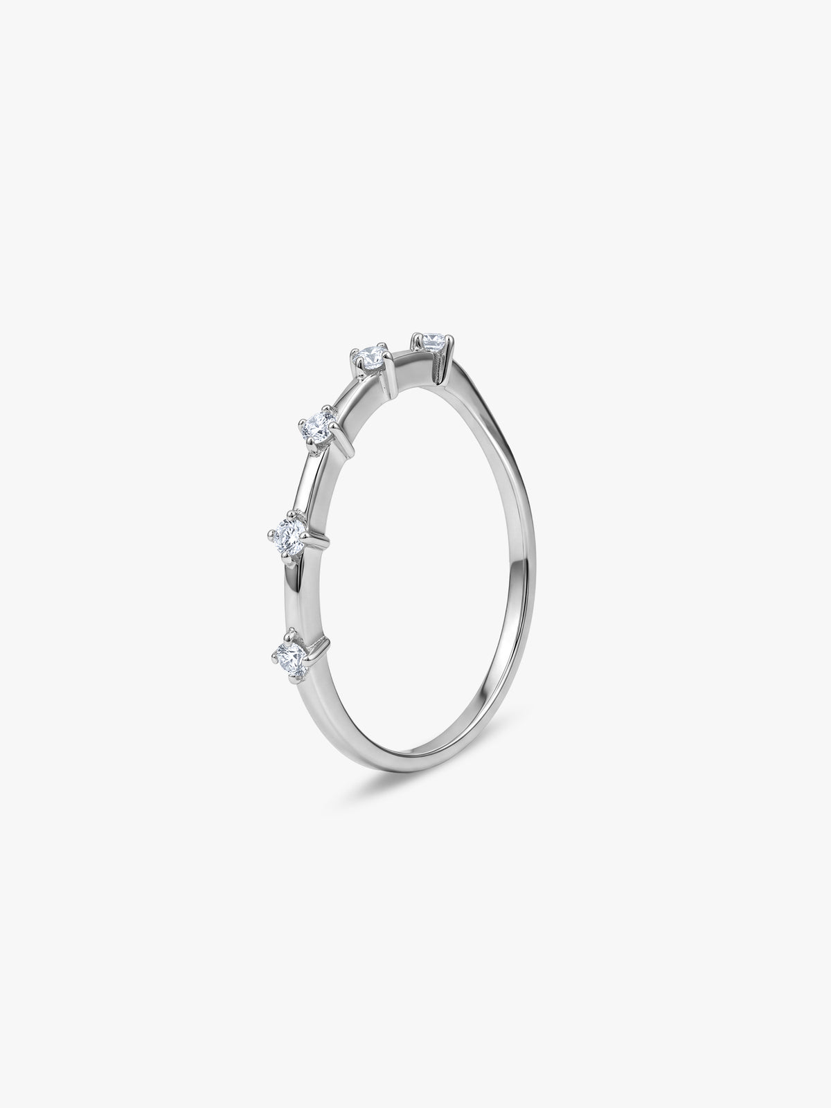 Silver Pentad Aurora Ring (Size 12)