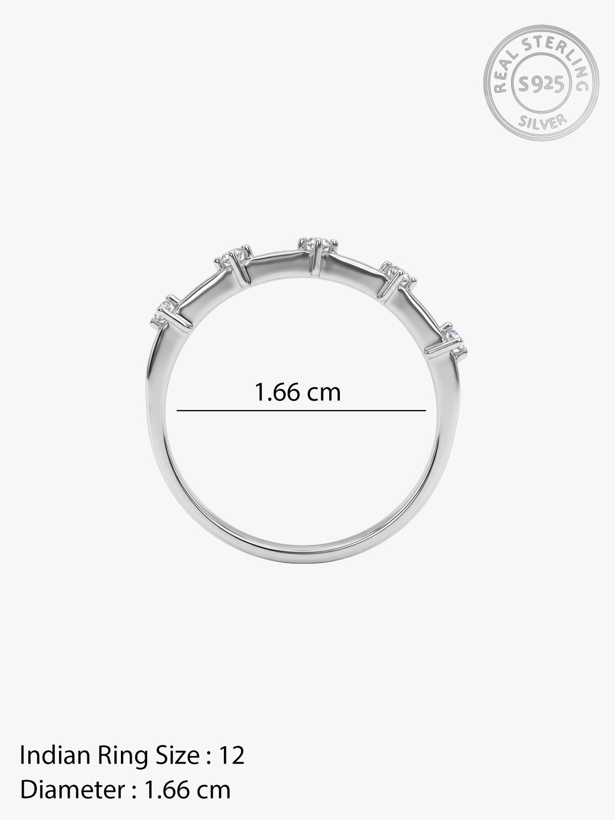 Silver Pentad Aurora Ring (Size 12)